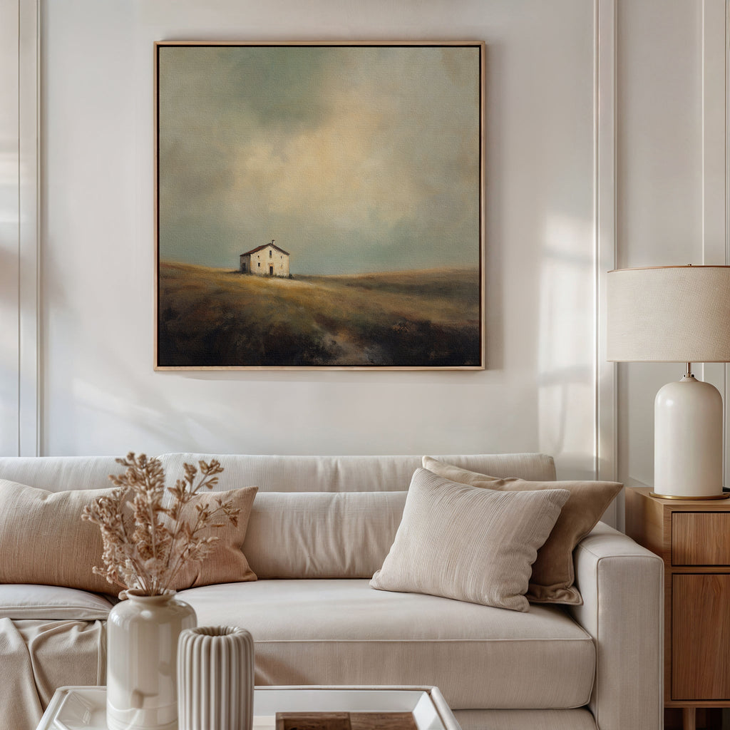 Where the Fields Forget Time – earthy brown vintage canvas wall art print by Aspire Prints