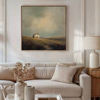 Where the Fields Forget Time – earthy brown vintage canvas wall art print by Aspire Prints