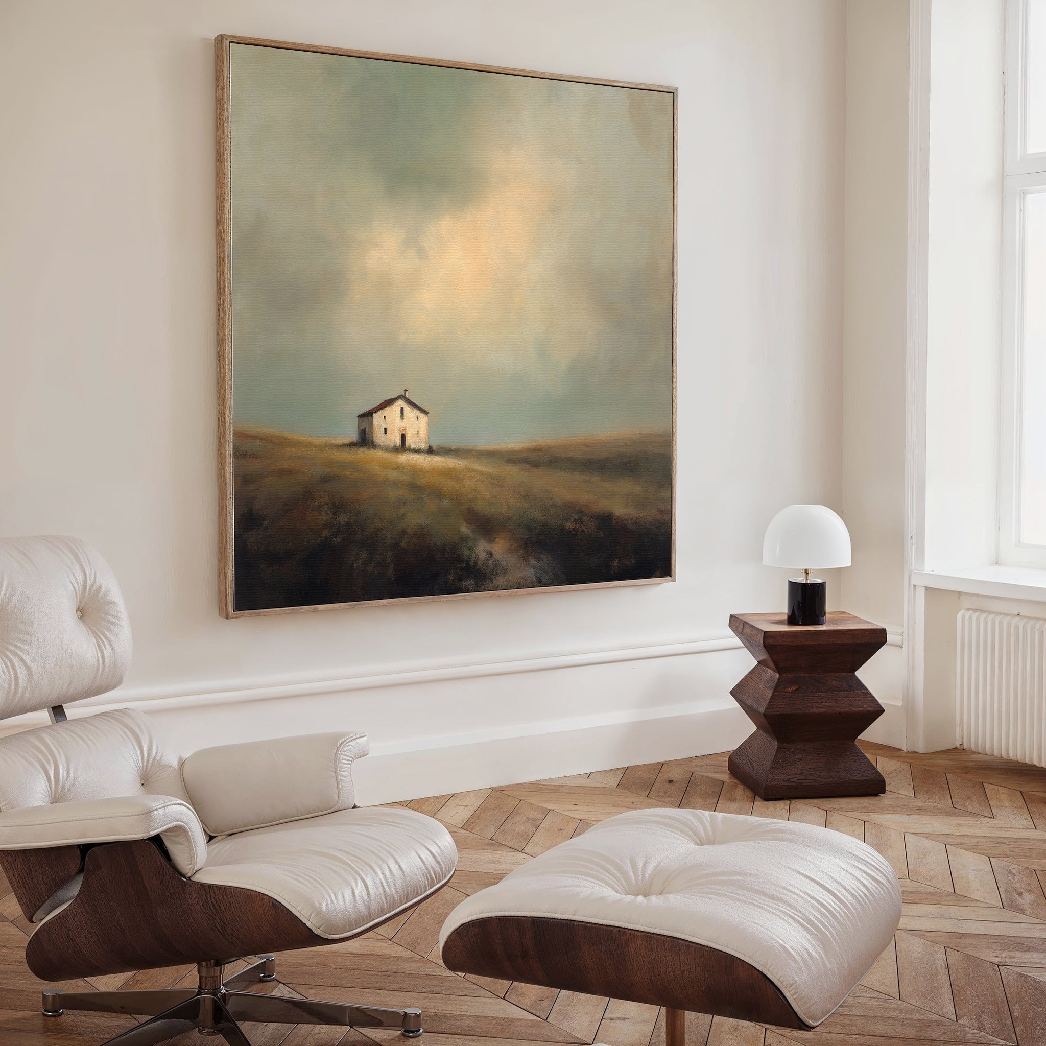 Where the Fields Forget Time – earthy brown vintage canvas wall art print by Aspire Prints