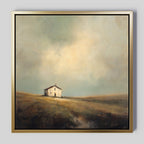 Where the Fields Forget Time – earthy brown vintage canvas wall art print by Aspire Prints