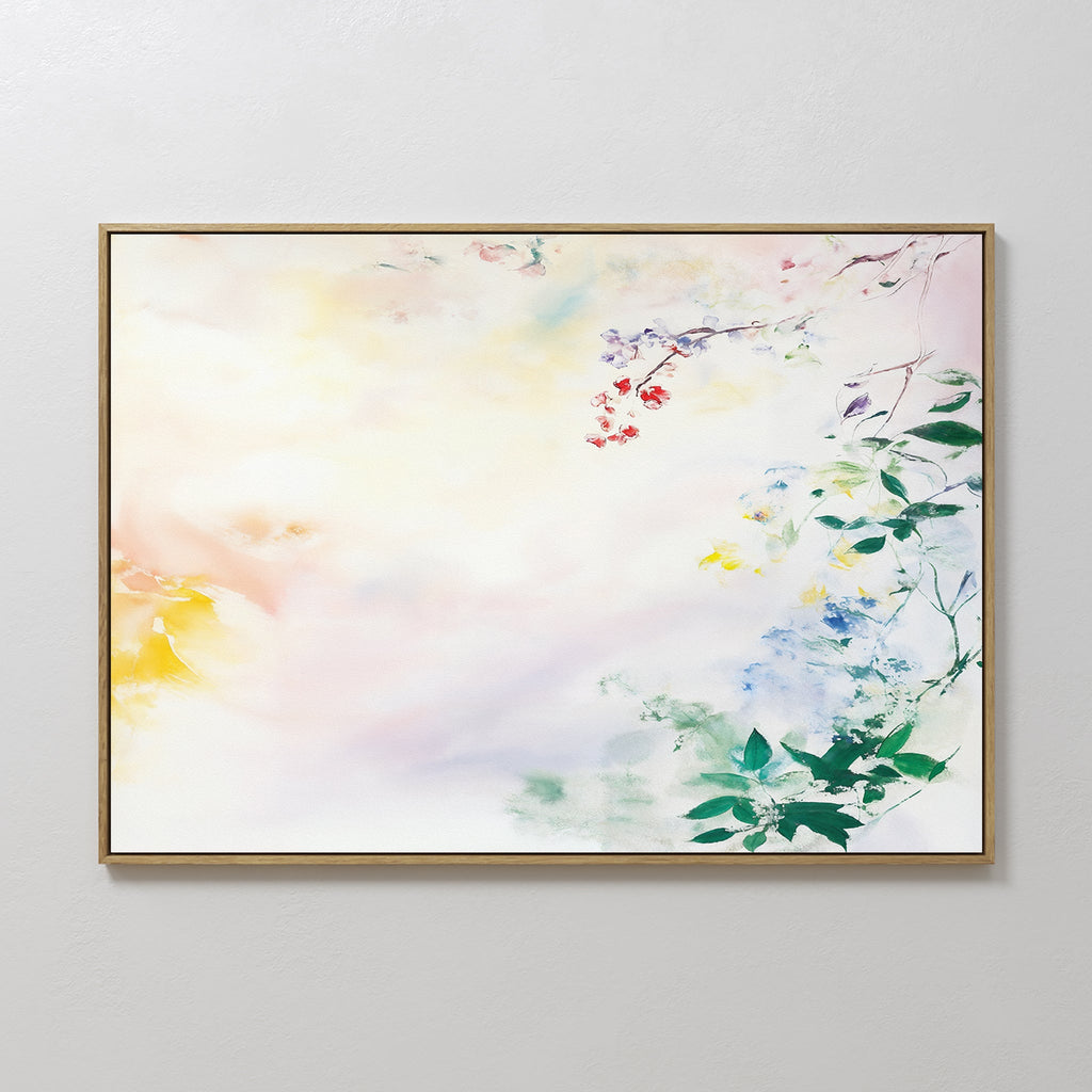 Whispers of Petalfall – blush pink botanical canvas wall art print by Aspire Prints