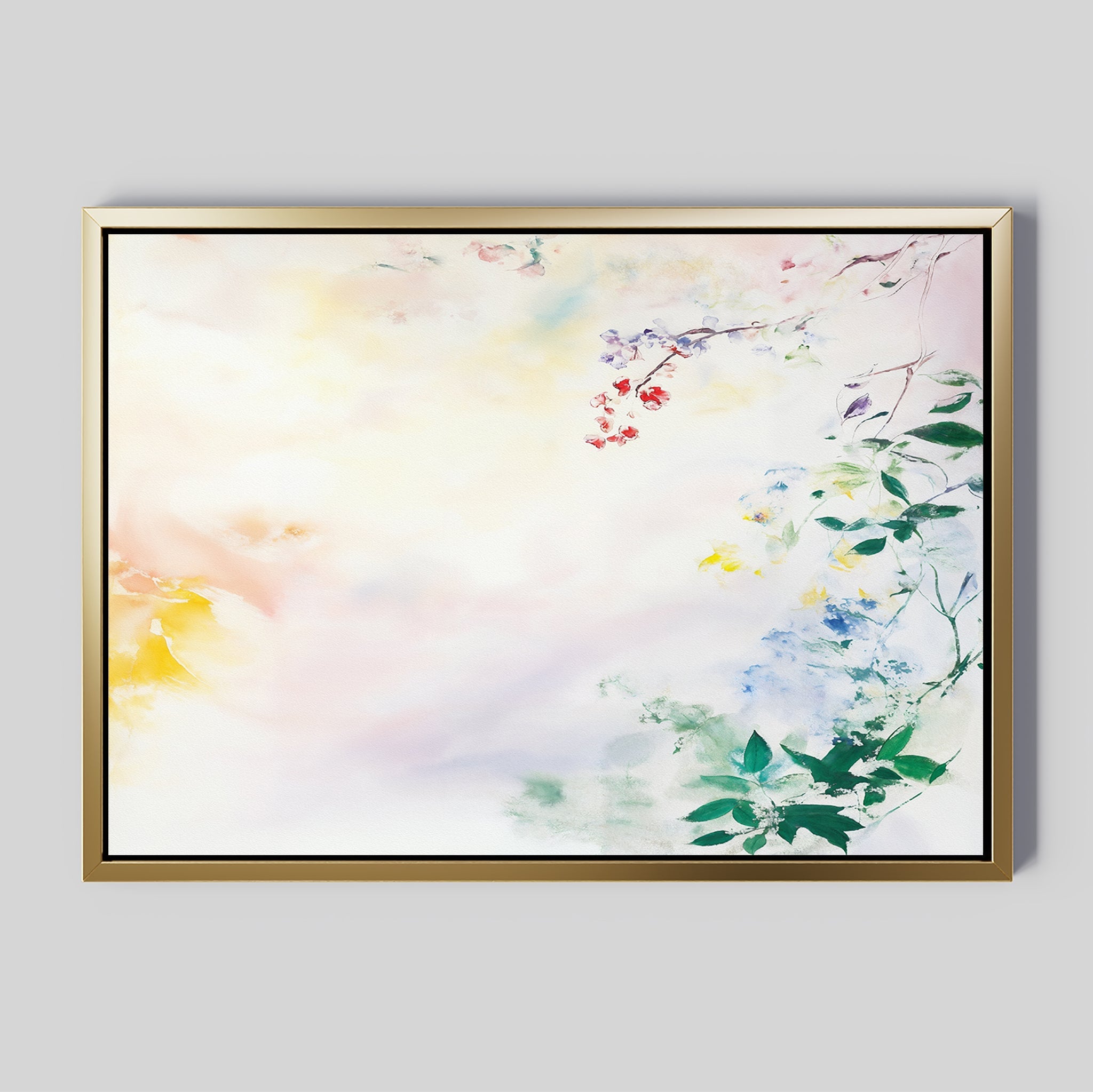 Whispers of Petalfall – blush pink botanical canvas wall art print by Aspire Prints