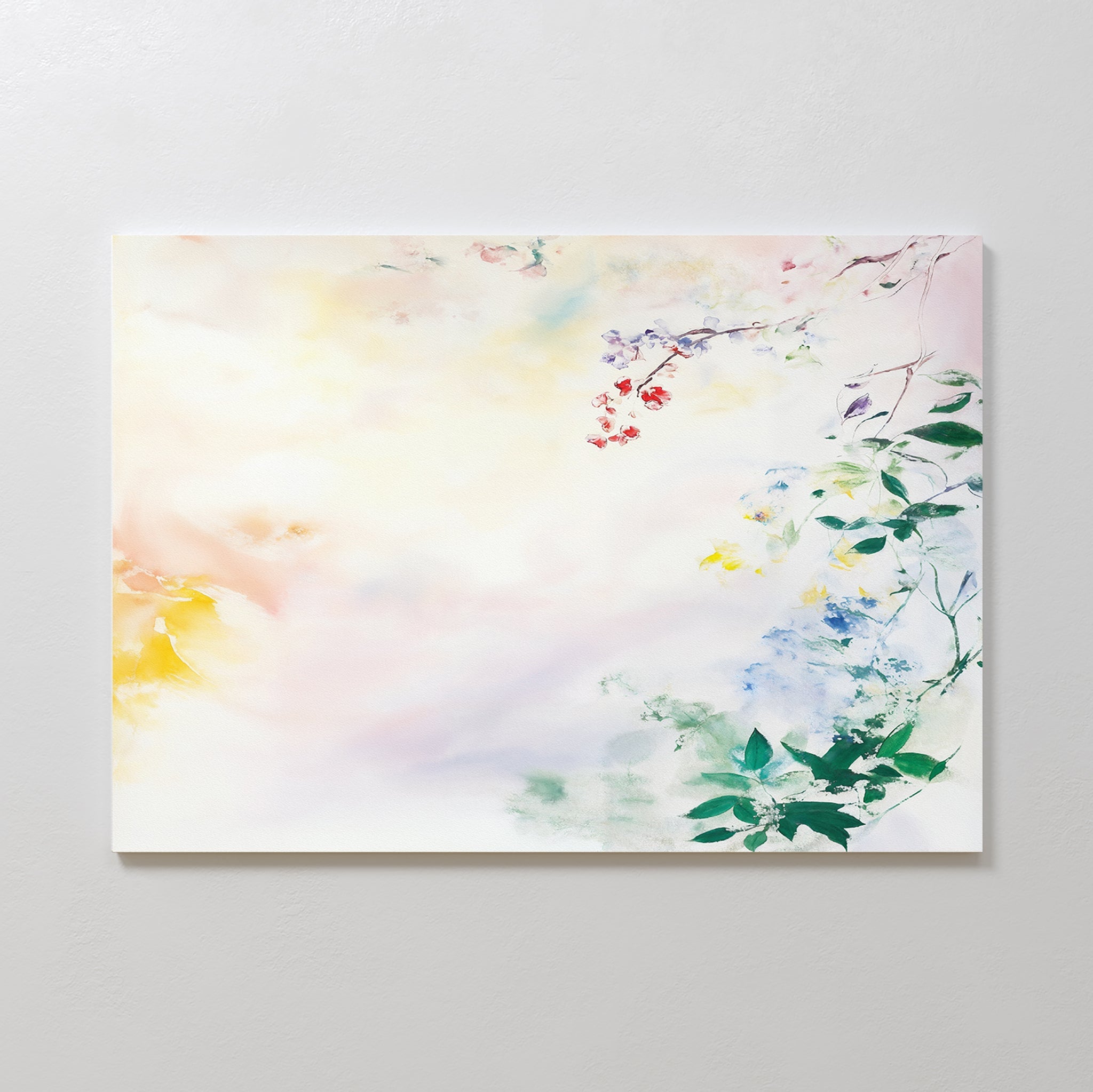 Whispers of Petalfall – blush pink botanical canvas wall art print by Aspire Prints