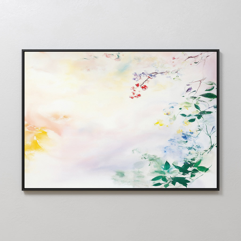 Whispers of Petalfall – blush pink botanical canvas wall art print by Aspire Prints