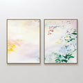 Whispers of Petal & Bloom – Set of 2 Canvas Prints set of 2 – blush pink botanical canvas wall art by Aspire Prints
