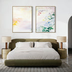 Whispers of Petal & Bloom – Set of 2 Canvas Prints set of 2 – blush pink botanical canvas wall art by Aspire Prints