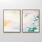 Whispers of Petal & Bloom – Set of 2 Canvas Prints set of 2 – blush pink botanical canvas wall art by Aspire Prints