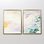 Whispers of Petal & Bloom – Set of 2 Canvas Prints set of 2 – blush pink botanical canvas wall art by Aspire Prints