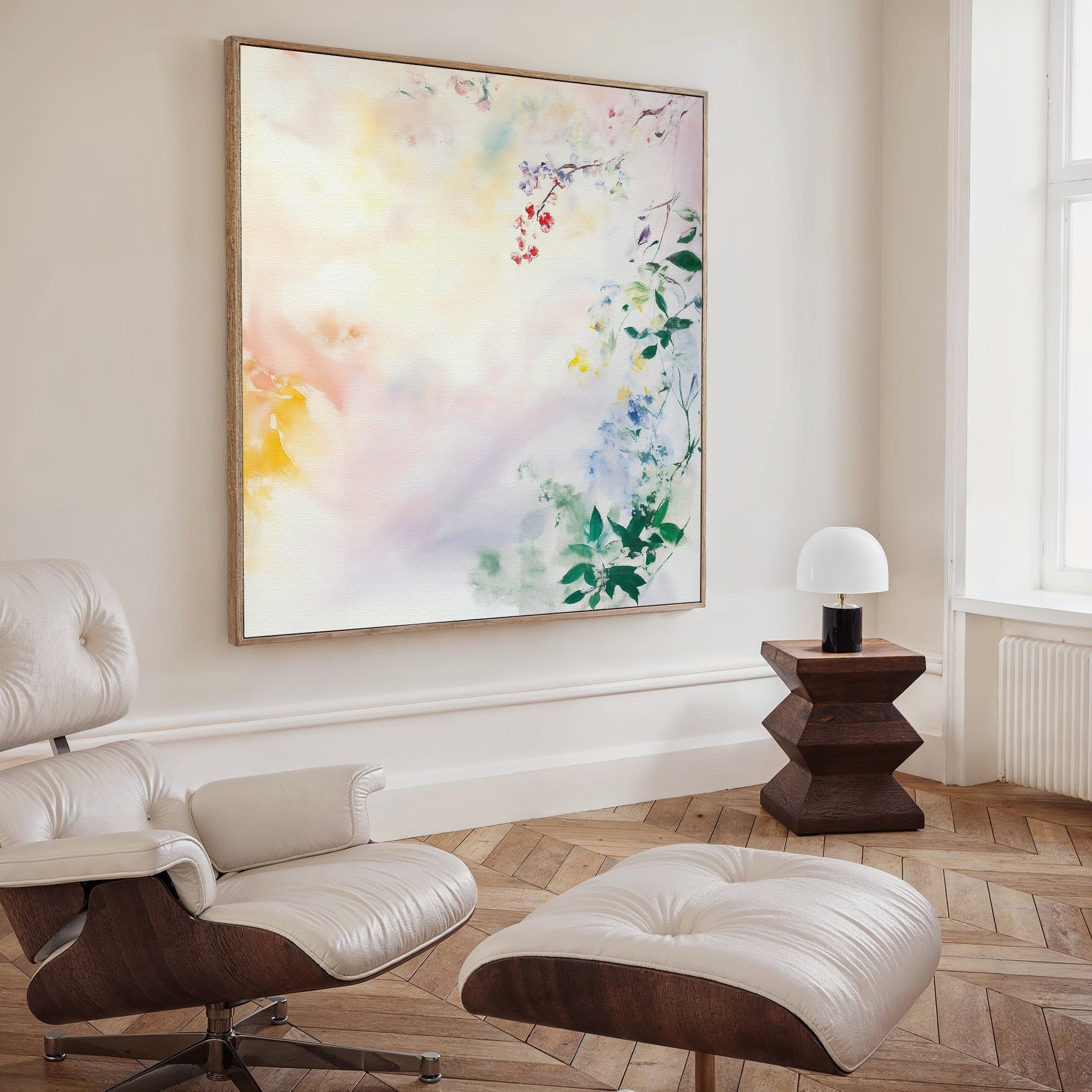 Whispers of Petalfall – blush pink botanical canvas wall art print by Aspire Prints