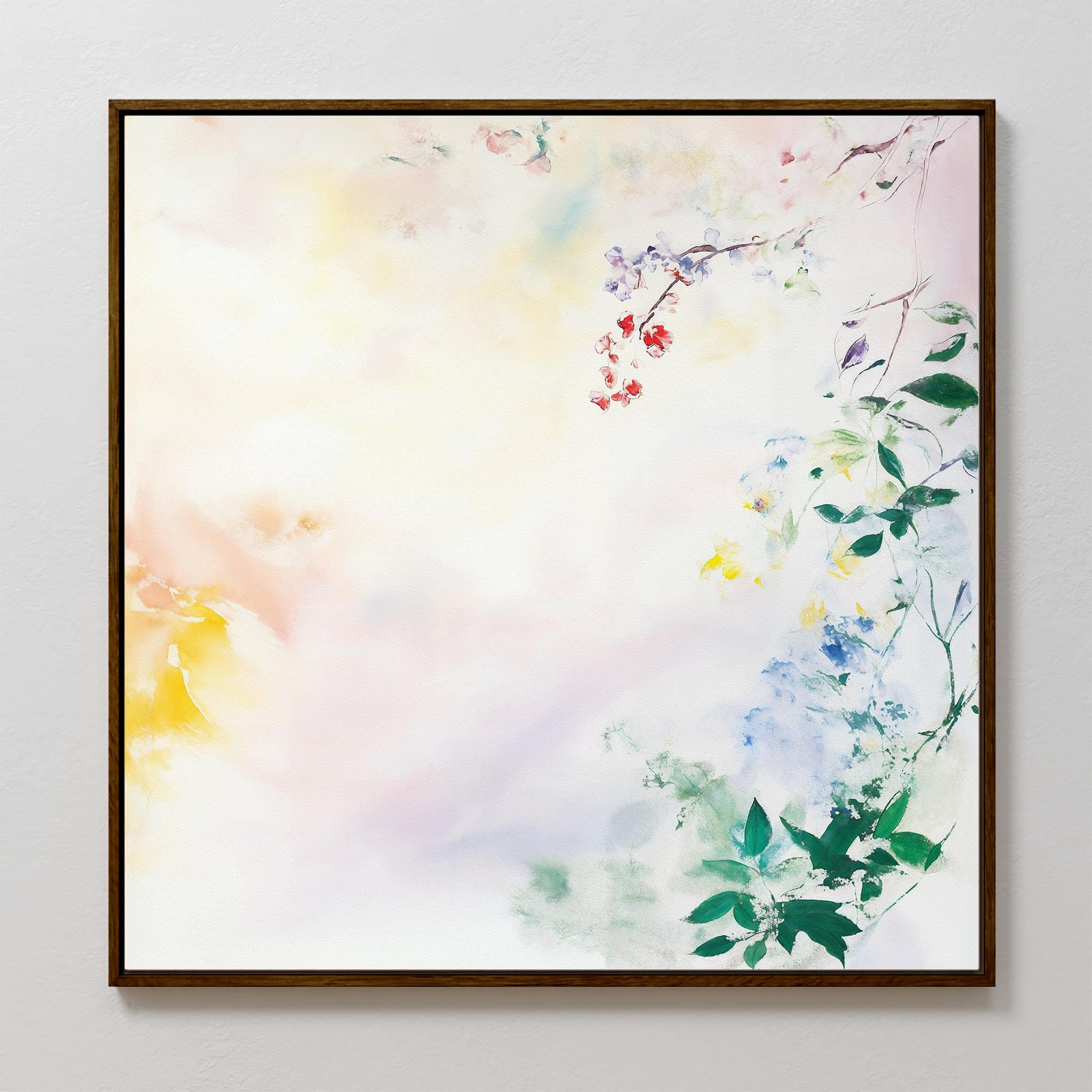 Whispers of Petalfall – blush pink botanical canvas wall art print by Aspire Prints
