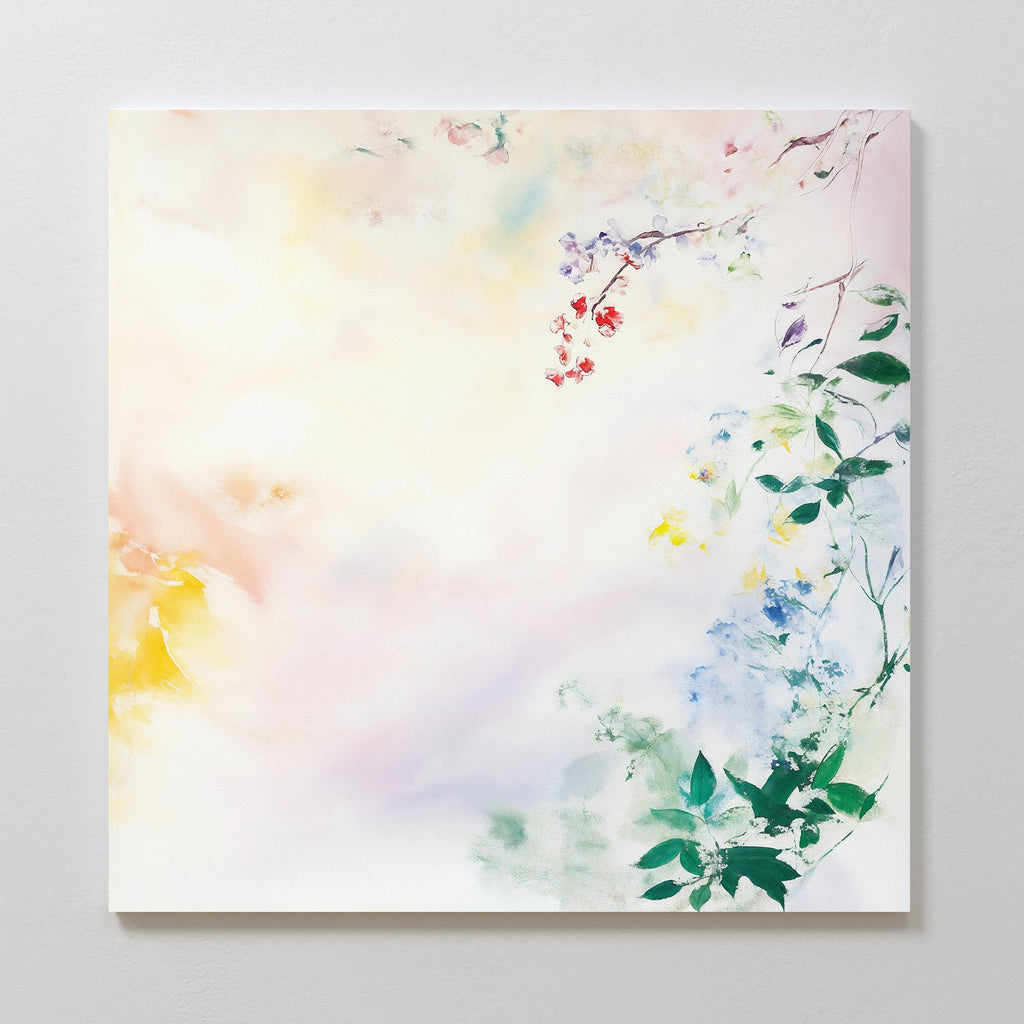 Whispers of Petalfall – blush pink botanical canvas wall art print by Aspire Prints