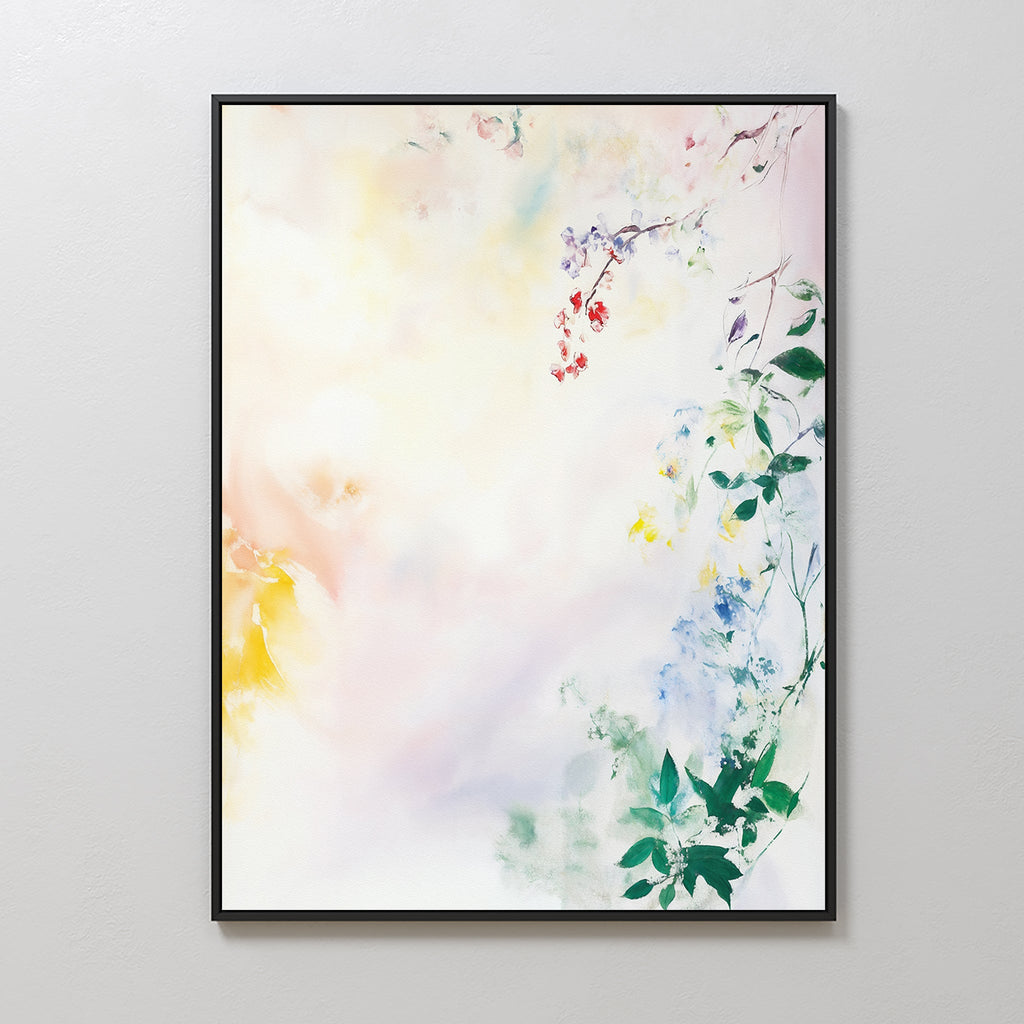 Whispers of Petalfall – blush pink botanical canvas wall art print by Aspire Prints