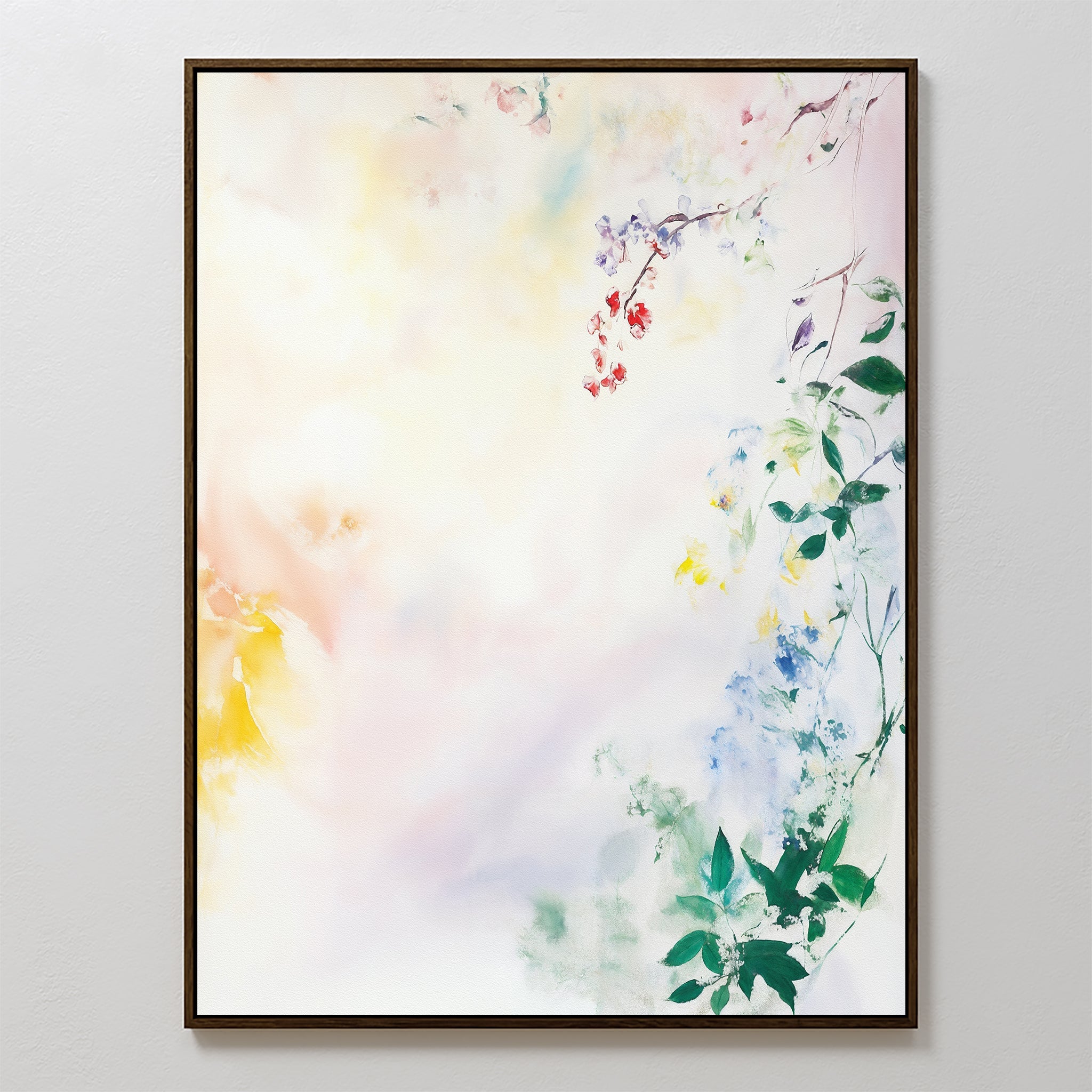 Whispers of Petalfall – blush pink botanical canvas wall art print by Aspire Prints