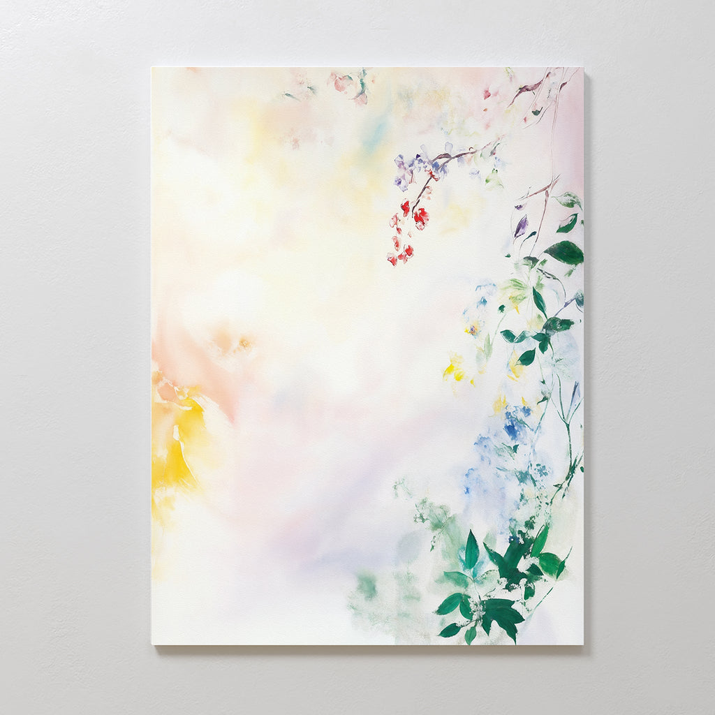 Whispers of Petalfall – blush pink botanical canvas wall art print by Aspire Prints