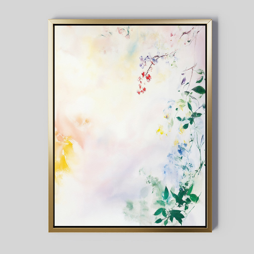 Whispers of Petalfall – blush pink botanical canvas wall art print by Aspire Prints