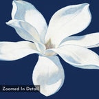 Midnight Magnolia Whisper – blue botanical canvas wall art print by Aspire Prints