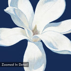 Magnolia Under Midnight – blue botanical canvas wall art print by Aspire Prints
