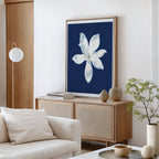 Moonlit Bloom in Velvet Night – blue botanical canvas wall art print by Aspire Prints