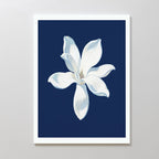 Moonlit Bloom in Velvet Night – blue botanical canvas wall art print by Aspire Prints