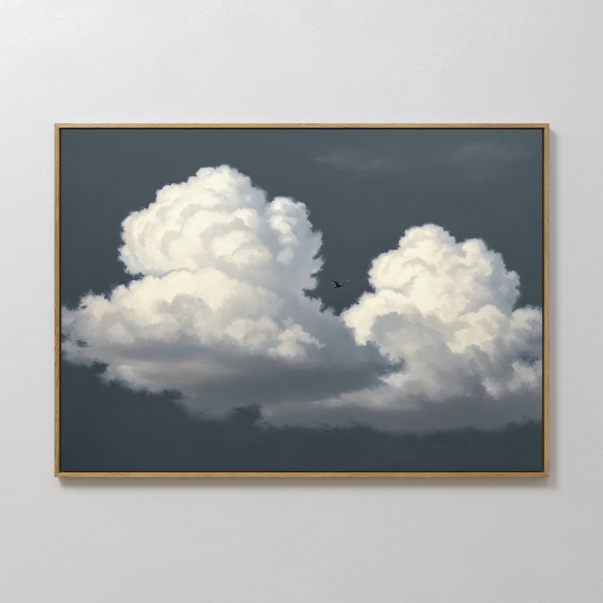 Where the Sky Breaks Open – beige and white cloud canvas wall art print by Aspire Prints