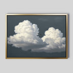 Where the Sky Breaks Open – beige and white cloud canvas wall art print by Aspire Prints