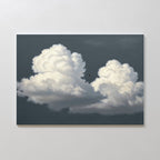 Where the Sky Breaks Open – beige and white cloud canvas wall art print by Aspire Prints