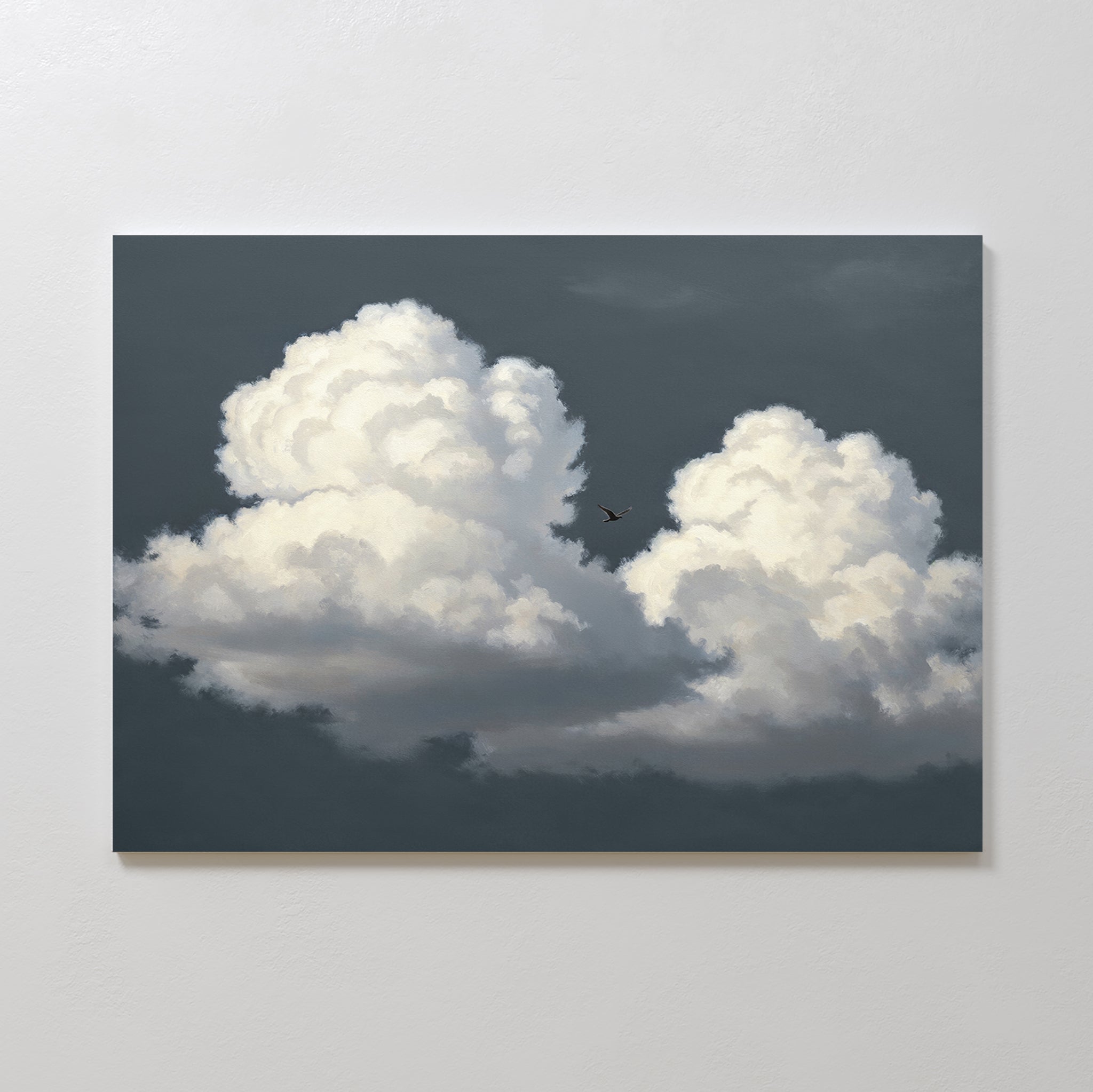 Where the Sky Breaks Open – beige and white cloud canvas wall art print by Aspire Prints