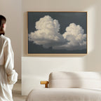 Where the Sky Breaks Open – beige and white cloud canvas wall art print by Aspire Prints