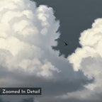 Where the Sky Breaks Open – beige and white cloud canvas wall art print by Aspire Prints