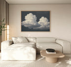 Where the Sky Breaks Open – beige and white cloud canvas wall art print by Aspire Prints
