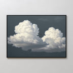 Where the Sky Breaks Open – beige and white cloud canvas wall art print by Aspire Prints