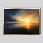 Tempest's Golden Hour – blue coastal canvas wall art print by Aspire Prints