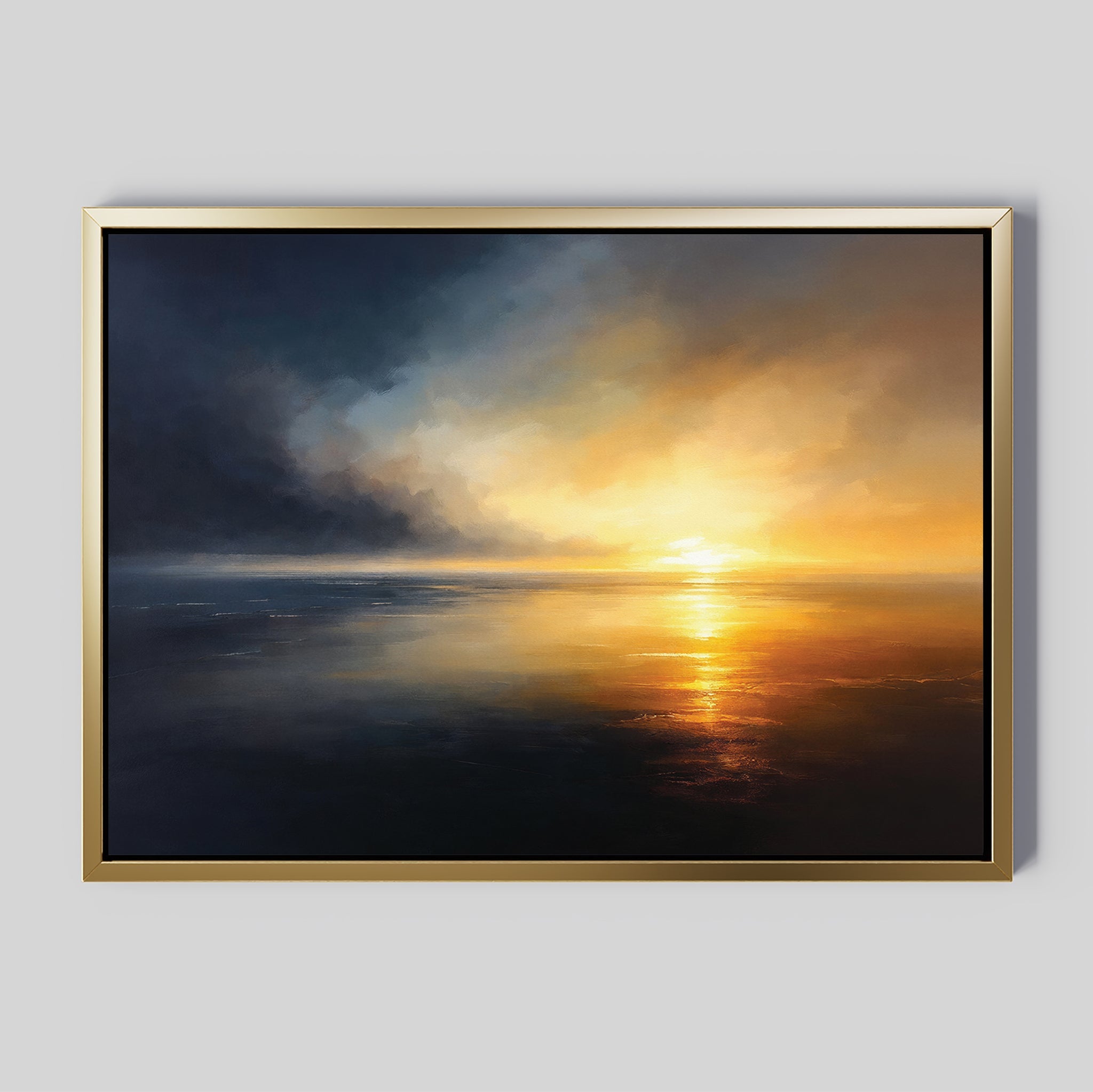 Tempest's Golden Hour – blue coastal canvas wall art print by Aspire Prints