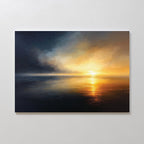 Tempest's Golden Hour – blue coastal canvas wall art print by Aspire Prints