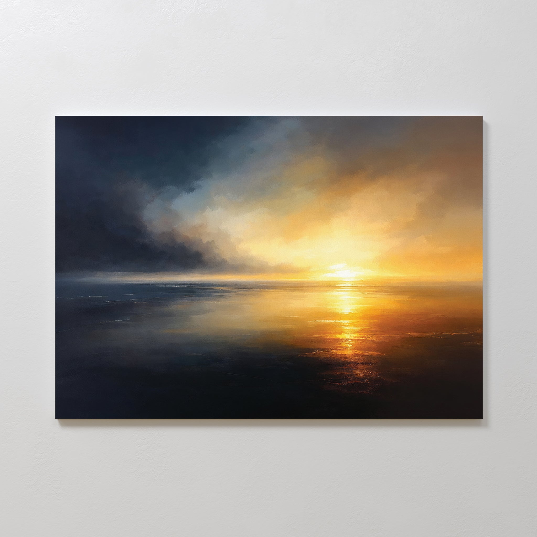 Tempest's Golden Hour – blue coastal canvas wall art print by Aspire Prints