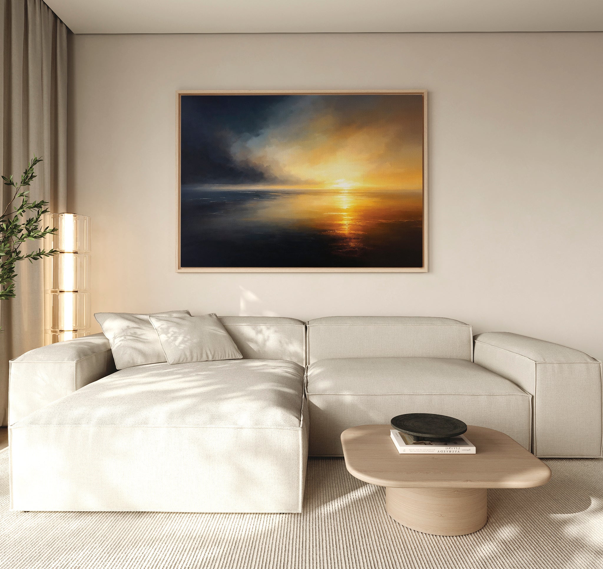 Tempest's Golden Hour – blue coastal canvas wall art print by Aspire Prints