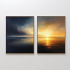 Tempest & Gold – Set of 2 Canvas Prints set of 2 – blue coastal canvas wall art by Aspire Prints