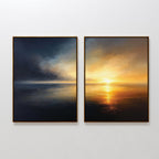 Tempest & Gold – Set of 2 Canvas Prints set of 2 – blue coastal canvas wall art by Aspire Prints