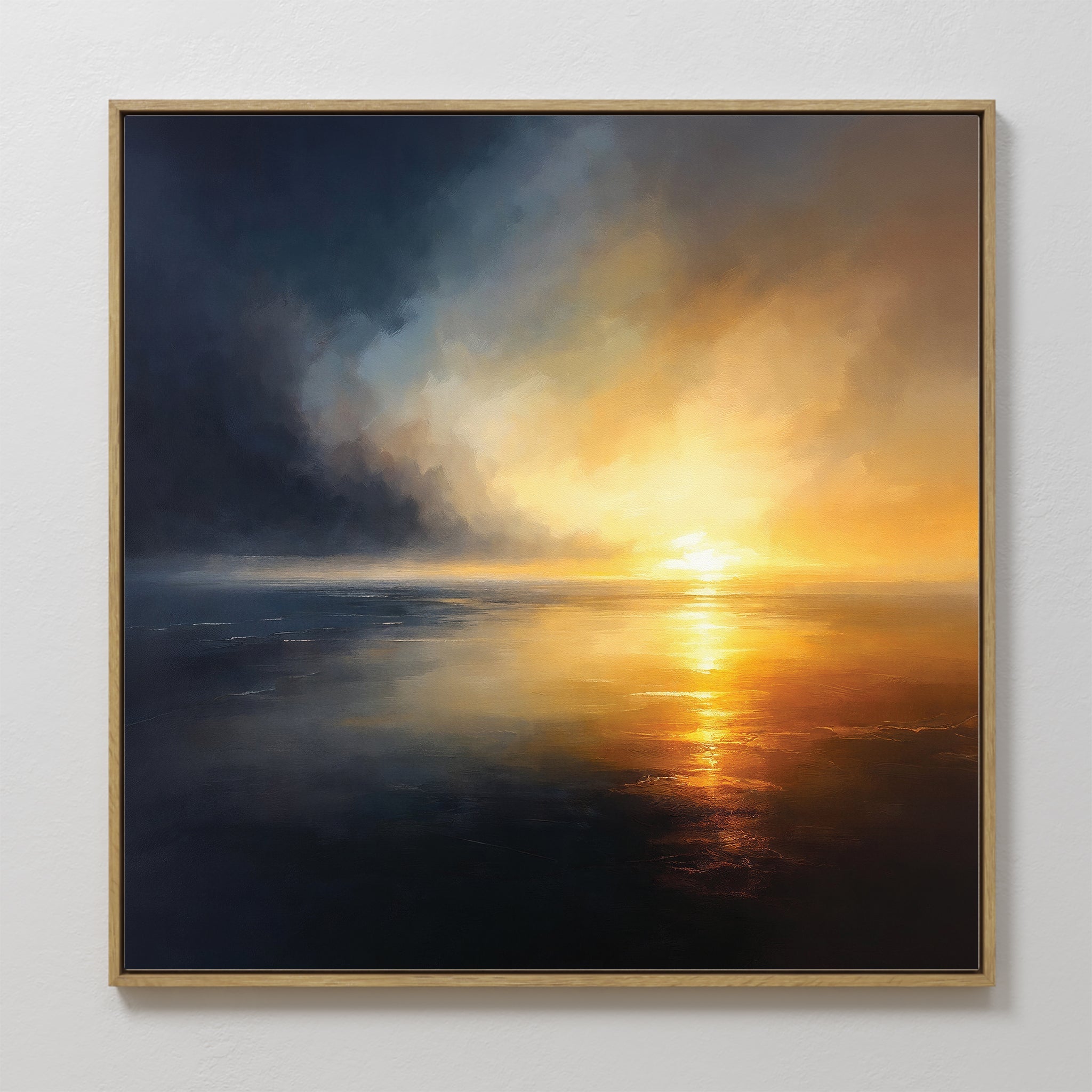 Tempest's Golden Hour – blue coastal canvas wall art print by Aspire Prints