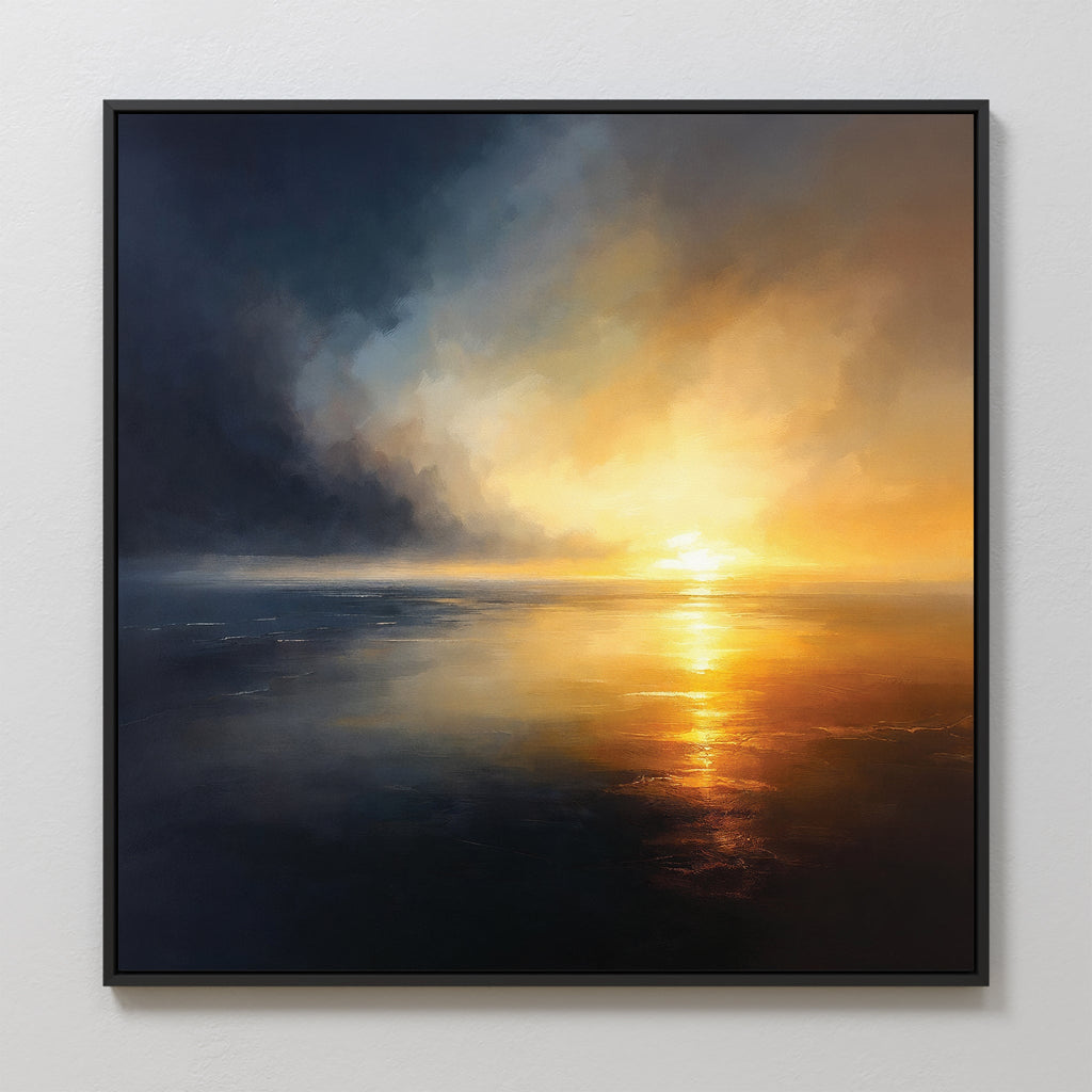 Tempest's Golden Hour – blue coastal canvas wall art print by Aspire Prints