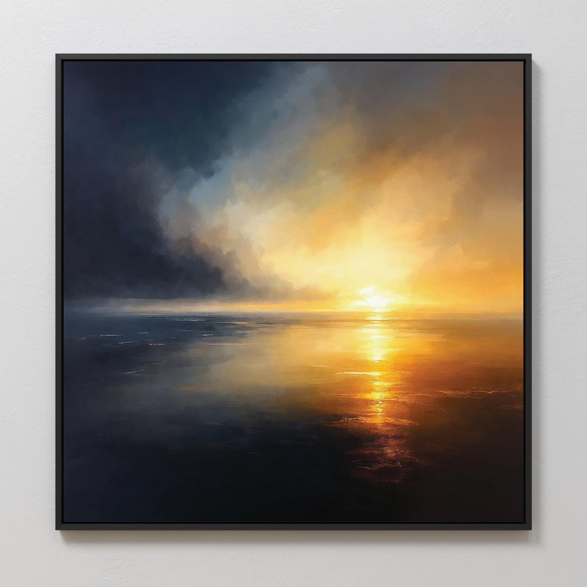Tempest's Golden Hour – blue coastal canvas wall art print by Aspire Prints
