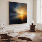 Tempest's Golden Hour – blue coastal canvas wall art print by Aspire Prints