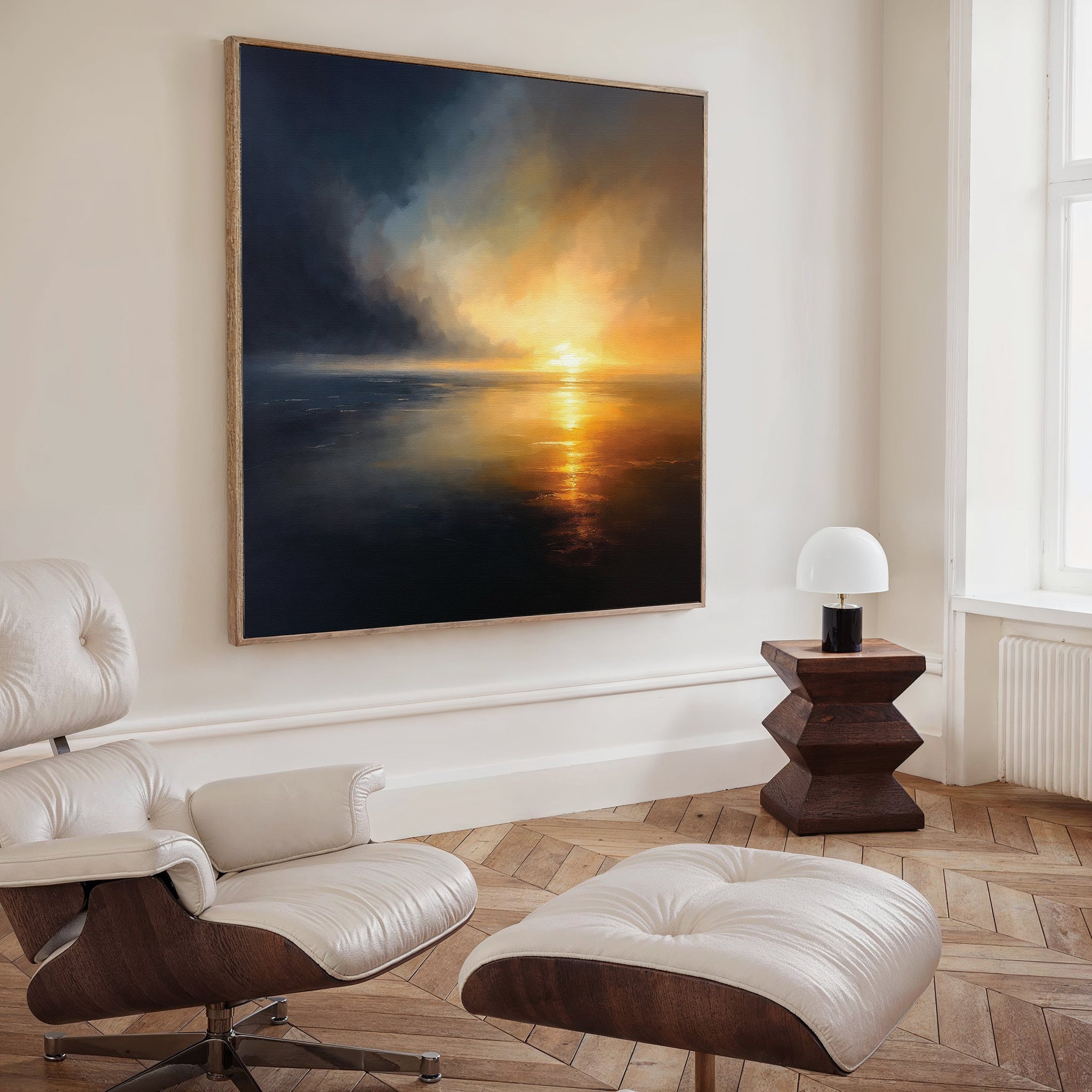 Tempest's Golden Hour – blue coastal canvas wall art print by Aspire Prints