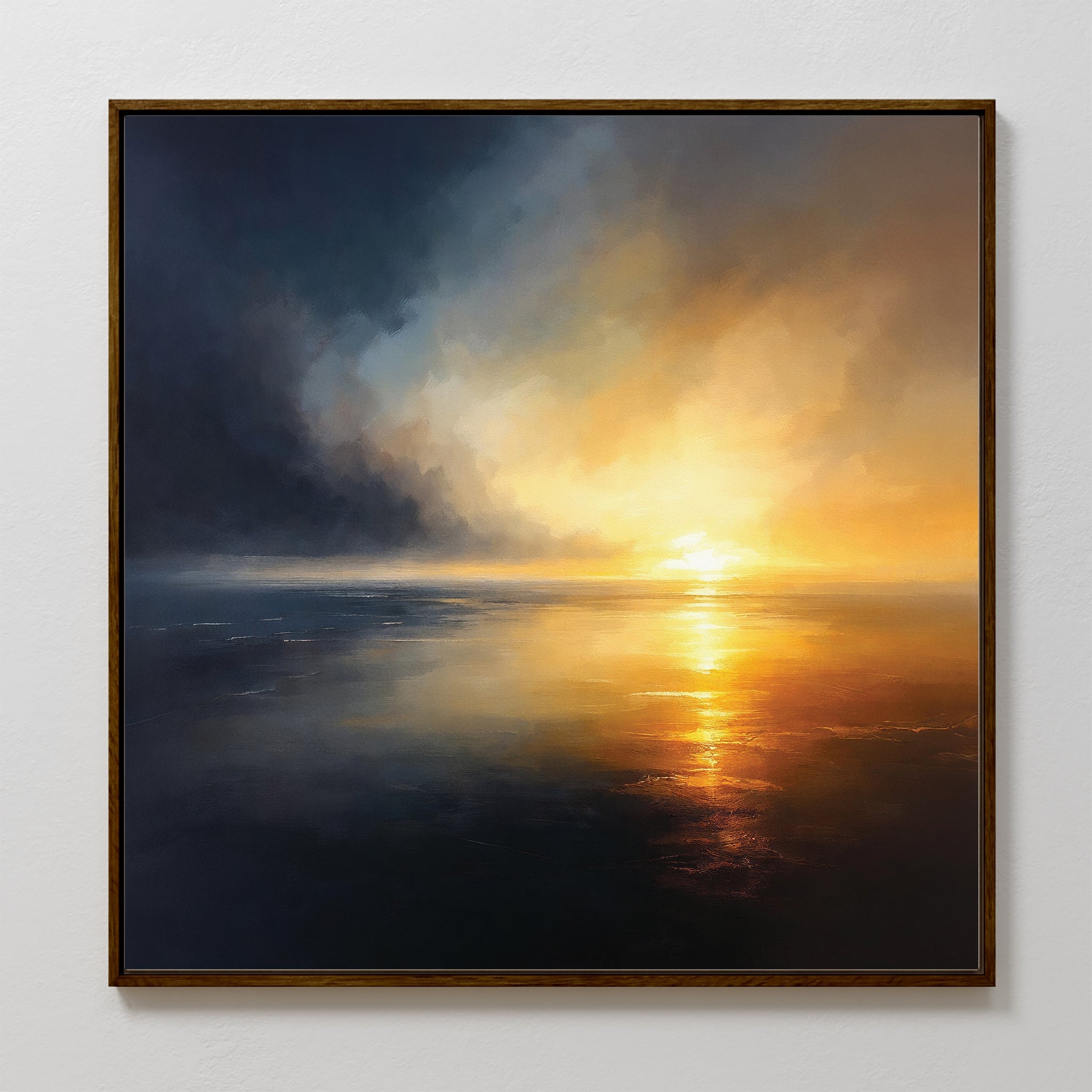 Tempest's Golden Hour – blue coastal canvas wall art print by Aspire Prints
