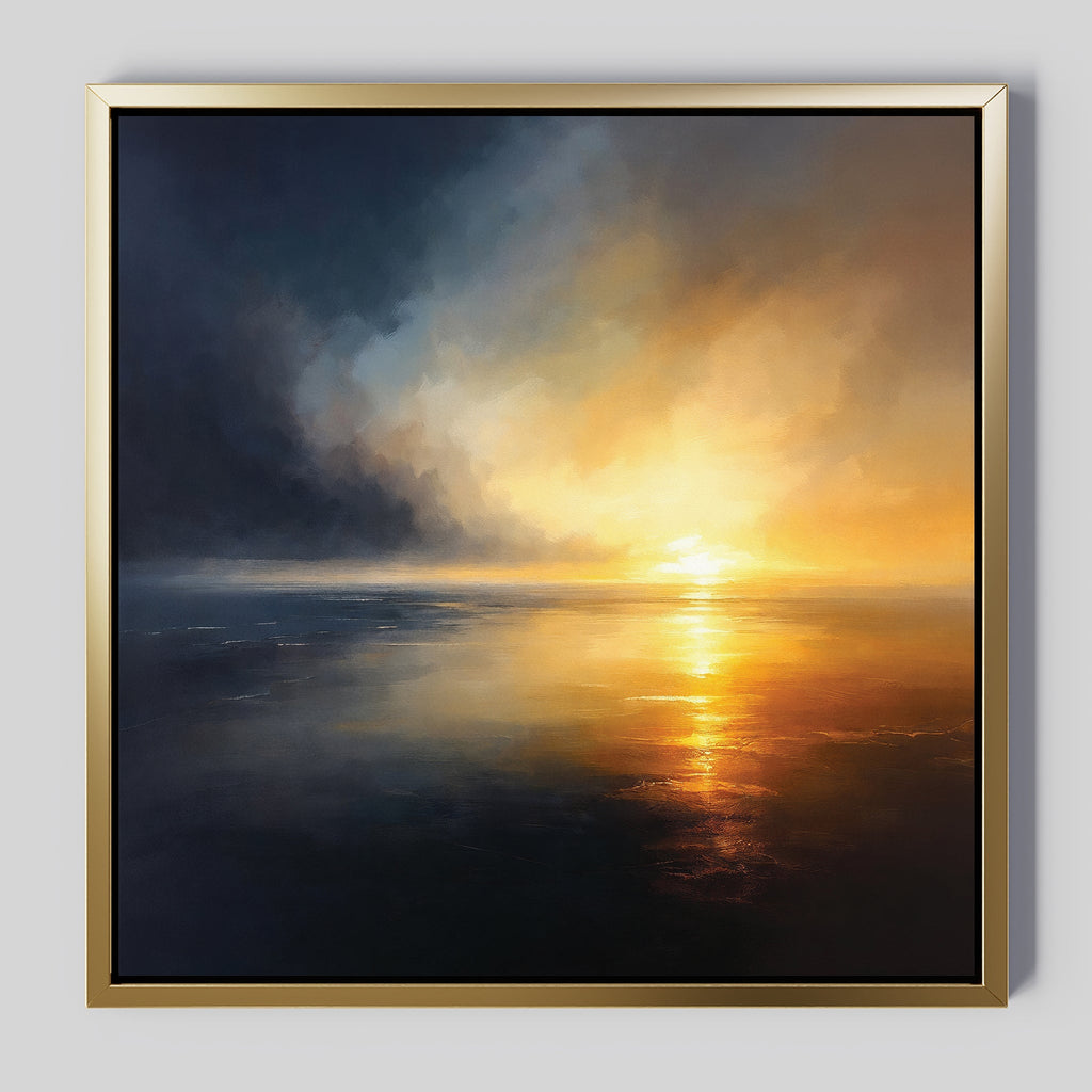 Tempest's Golden Hour – blue coastal canvas wall art print by Aspire Prints