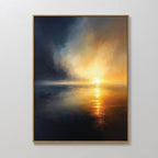 Tempest's Golden Vow – blue coastal canvas wall art print by Aspire Prints