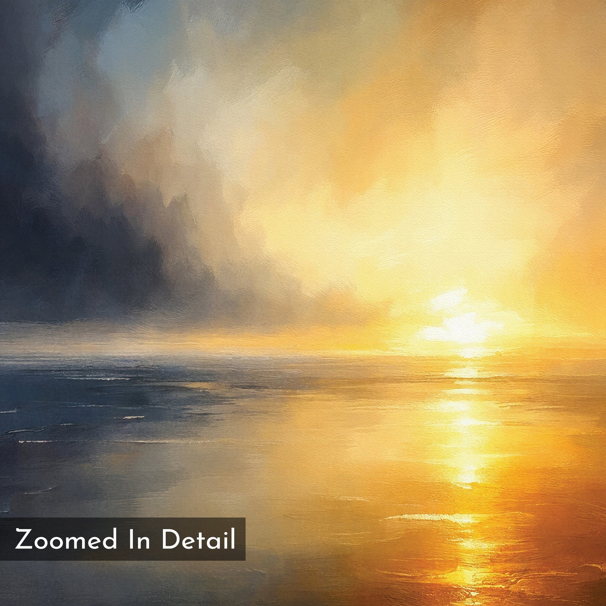 Tempest's Golden Vow – blue coastal canvas wall art print by Aspire Prints