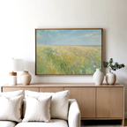 Meadow Whispers in Gold – green vintage canvas wall art print by Aspire Prints