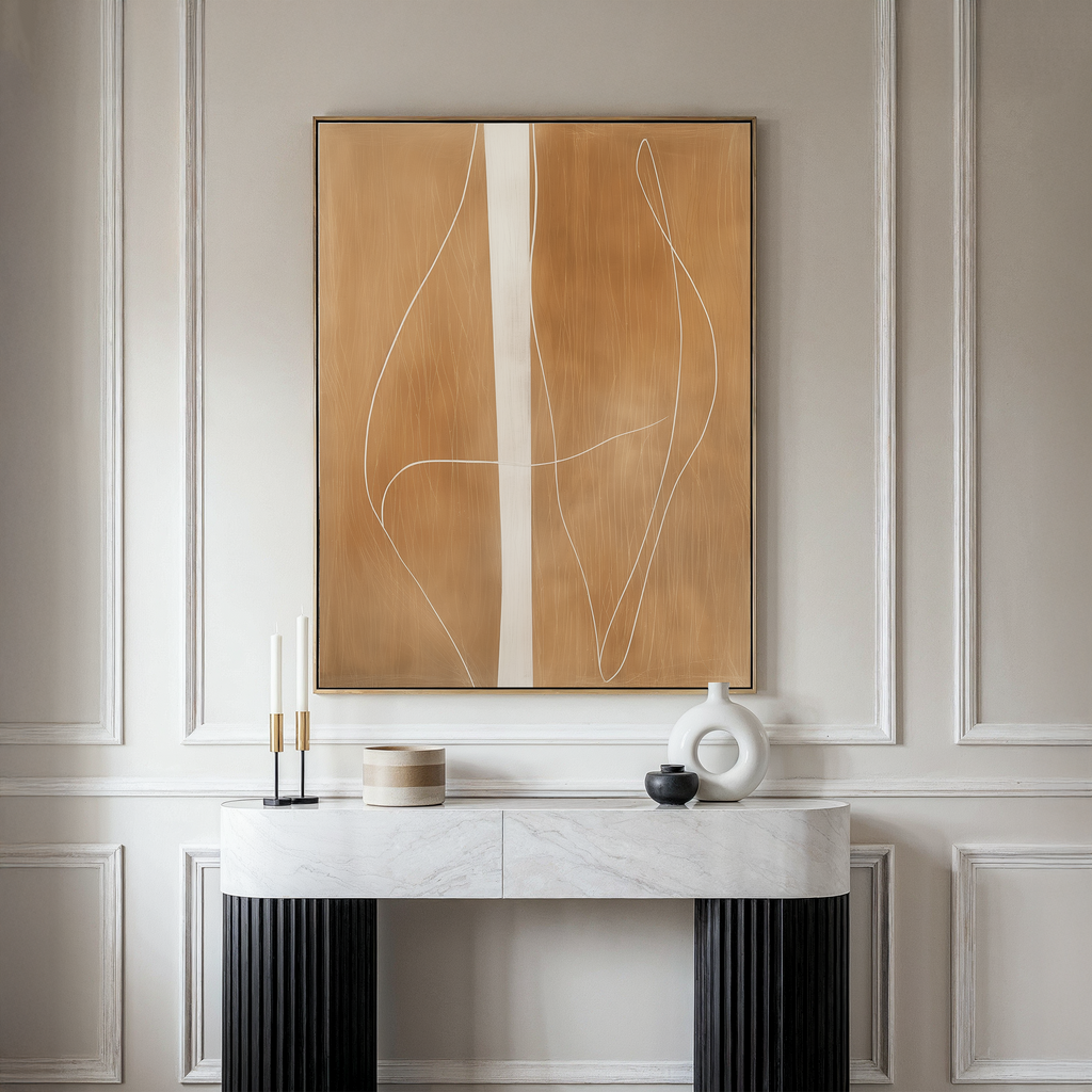 Whispers of Caramel – earthy brown abstract canvas wall art print by Aspire Prints