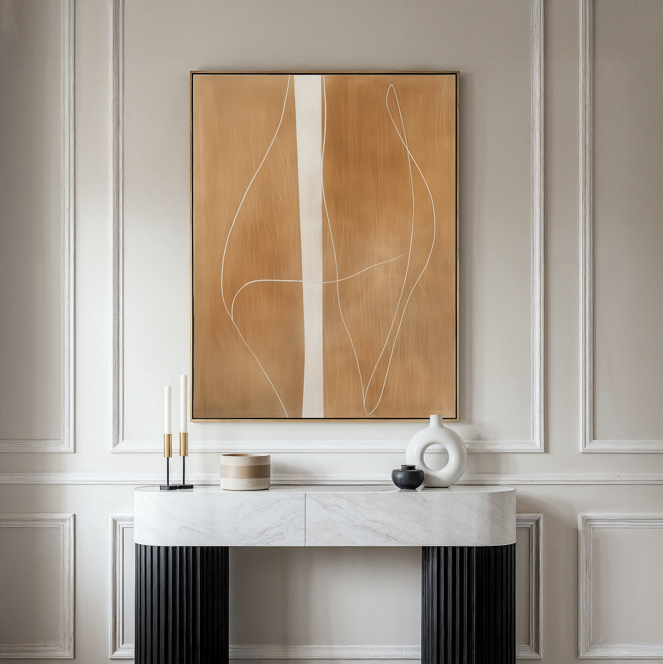 Whispers of Caramel – earthy brown abstract canvas wall art print by Aspire Prints